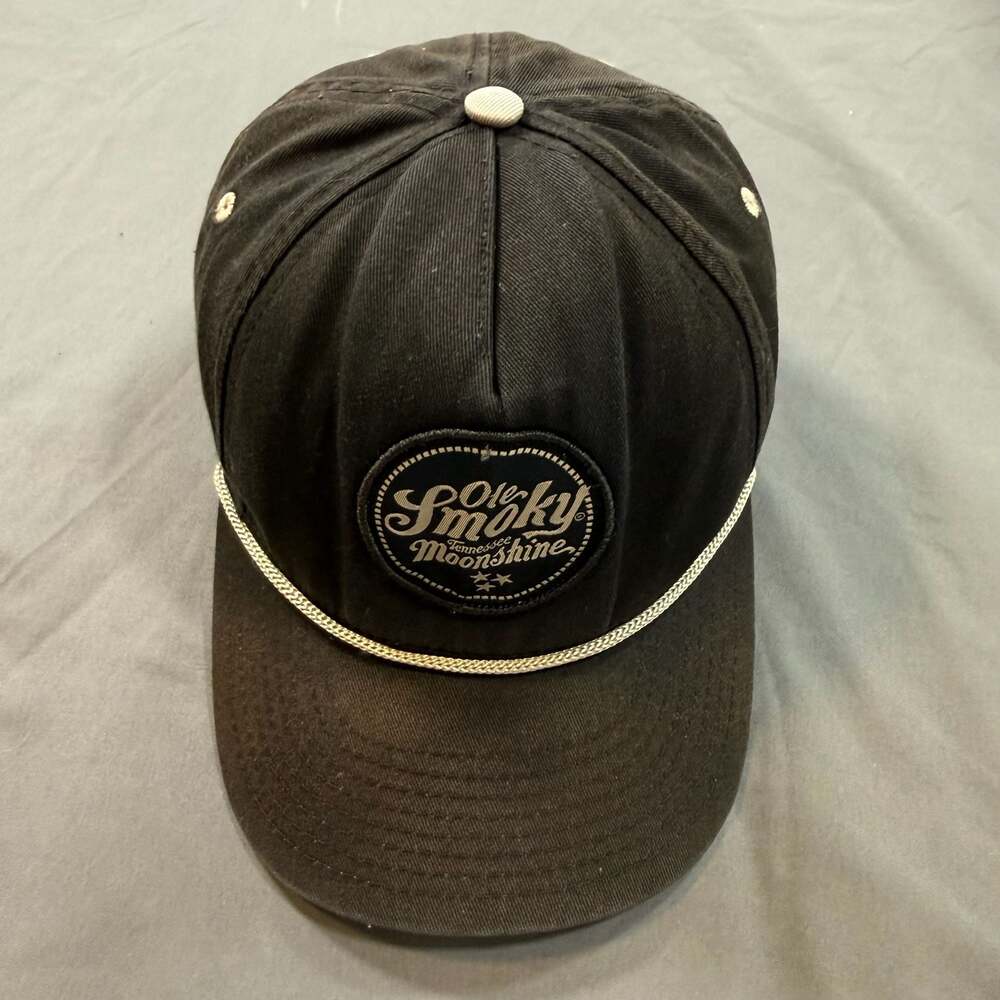 Ole Smoky Tennessee Moonshine JRT Black Snapback Rope Hat Cap